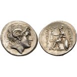 Thracian Kingdom. Lysimachos. Silver Tetradrachm (17.07 g), as King, 306-281 BC. EF