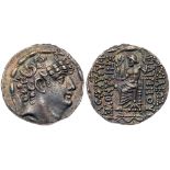 Seleukid Kingdom. Philip I Philadelphos. Silver Tetradrachm (15.59 g), 95/4-76/5 BC. EF