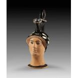 Figural Attic oinochoe in form of a woman´s head of the Cook Class (= Class N). 480 - 460 B.C. On