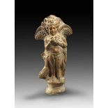 Figure of Eros with fruits in his hands and a rooster to his right side. Asia minor, 1st century B.