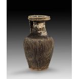 Campanian oinochoe of form 5A with ribbed corpus of the Gnathia-ware. Late 4th century B.C. On the