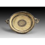 Two-handled dish of the White Painted Ware. Eastern Mediterranean, 1050 - 850 B.C. Intact. With TL-