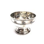 A SMALL SILVER ROSE BOWL by Gorham Manufacturing Co, Birmingham 1912, decorated with flowerheads, on