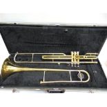 A JUPITER JVL-528 BRASS TROMBONE serial number C01255, cased.