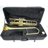 A THOMANN MB-20 BRASS TROMBONE serial number 11212, cased.