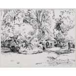 ANNA COWERN (BRITISH, CONTEMPORARY) 'Parc Perigueux', pen and ink, signed with initials lower right,