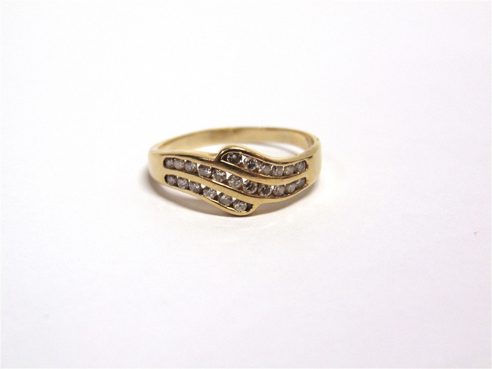 A TWENTY THREE STONE DIAMOND RING stamped '18ct', the brilliant cuts channel set in three rows - Image 3 of 3