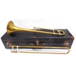 A BOOSEY & HAWKES REGENT BRASS TROMBONE serial number 514637, cased.