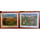 FOUR SCHOOLROOM OR NURSERY COLOUR PRINTS comprising 'Haymaking, 15th C'; 'Boys' sports in the Middle