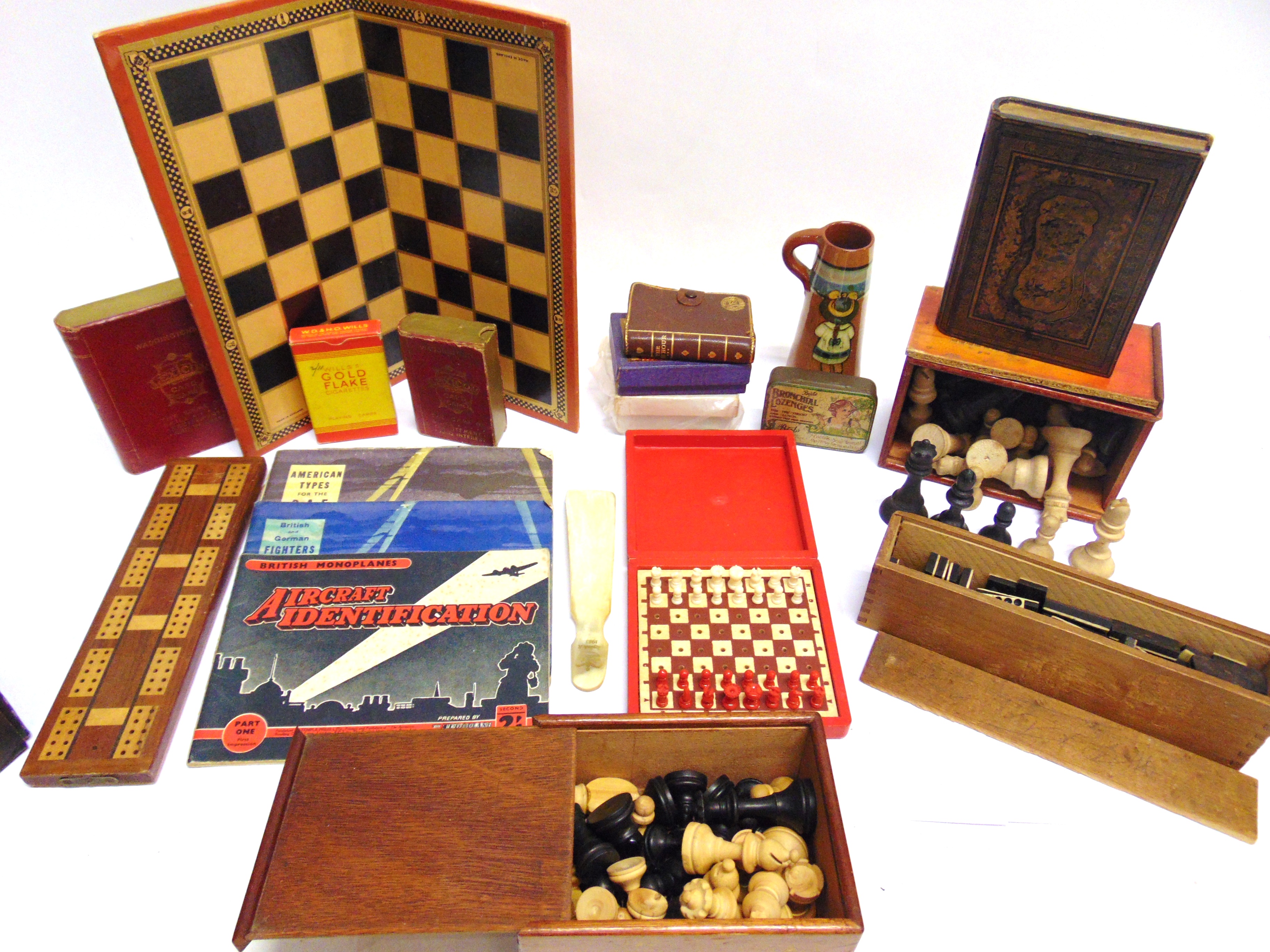 ASSORTED GAMES, PLAYING CARDS & OTHER COLLECTABLES including a Chinese lacquered box in the form