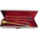 A JUPITER SSL-432 BRASS TROMBONE serial number 70115, cased.