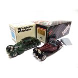 [WHITE METAL]. TWO 1/43 SCALE MODEL CARS comprising a Western Models No.WMS43, 1936 SS 1 Tourer,