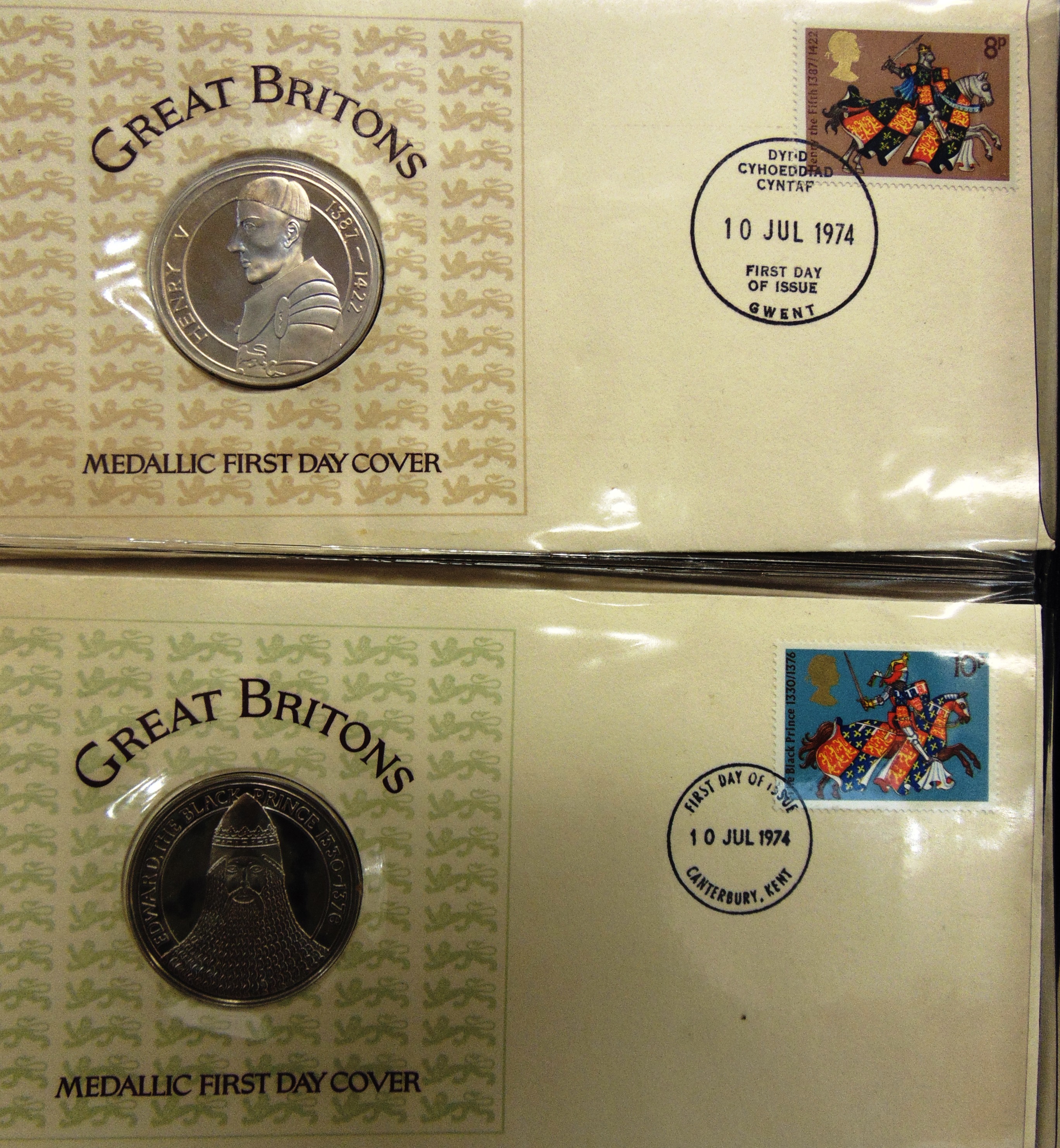 STAMPS - GREAT BRITAIN A set of four John Pinches 'Great Britons' sterling silver medallic first day - Image 2 of 3