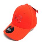 GOLF - AN UNDER ARMOUR ORANGE CAP with the original tags, size medium-large, very good condition.