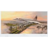 ADRIAN RIGBY (BRITISH, B.1962) 'Pride of Britain'. A tribute to Concorde..., colour print, limited