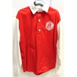 FOOTBALL - AN ARSENAL 1949-50 REPLICA HOME SHIRT by Toffs & Co, 100% cotton, red with white collar