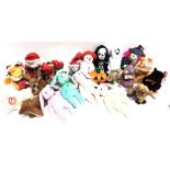 TWENTY-TWO ASSORTED TY BEANIE SOFT TOYS including rabbits (8), and those of Christmas, Halloween and