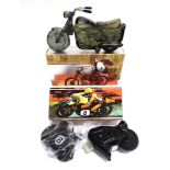 TWO AVON NOVELTY AFTER SHAVE BOTTLES IN THE FORM OF MOTORCYCLES comprising a Super Cycle (