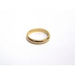 A 14CT GOLD WEDDING BAND 'D' section, London 1983, 4mm wide, size S, 5.9g