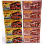 TEN MATCHBOX 1-75 SERIES MODELS circa 1970s, comprising five No.17, The Londoner Bus 'Swinging