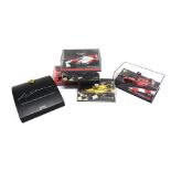 SIX 1/43 SCALE DIECAST FORMULA 1 RACING CARS by Minichamps (4), Hot Wheels (1) and Minibri (1), each