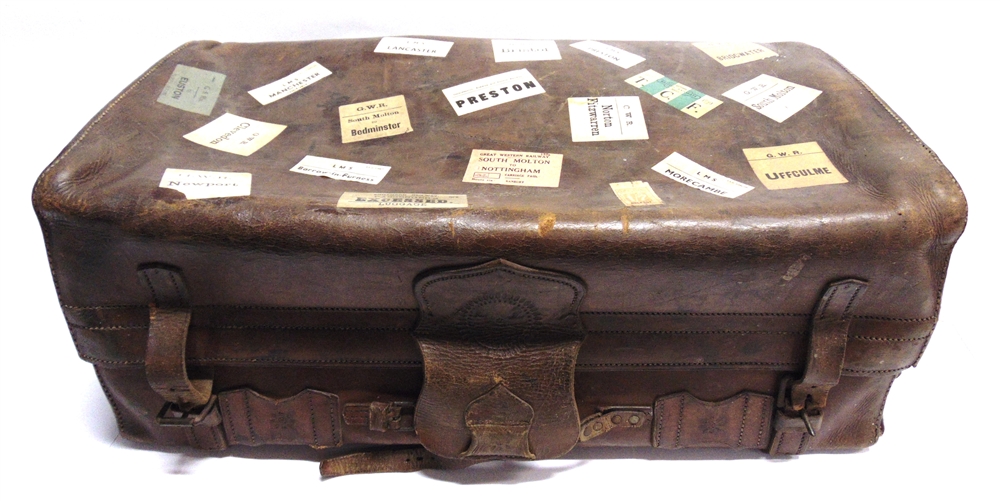A LEATHER TRAVEL CASE by Bick Bros., portmanteau and trunk makers, Cheltenham, late 19th or early