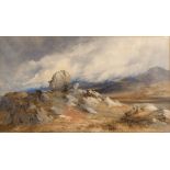 THOMAS LINDSAY (BRITISH, 1793-1861) A moorland rock formation, watercolour, signed and dated '