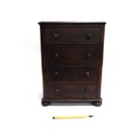 A MAHOGANY 'APPRENTICE PIECE' CHEST OF FOUR DRAWERS 27cm wide