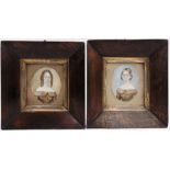 BRITISH SCHOOL (19TH CENTURY) Portrait miniatures of two sisters, the first identified verso as