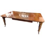 A LARGE VICTORIAN MAHOGANY BOARDROOM/DINING TABLE with four additional leaves and winder, on