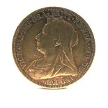 GREAT BRITAIN - VICTORIA, SOVEREIGN, 1896 old head, Melbourne mint.