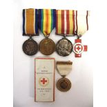 A GREAT WAR & LATER GROUP OF FOUR MEDALS TO PRIVATE F.E. LEIGH, ROYAL ARMY MEDICAL CORPS