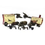 ASSORTED BRITAINS ARTILLERY PIECES, TRANSPORT & ACCESSORIES including a No.1265, 18-inch Howitzer,
