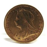 GREAT BRITAIN - VICTORIA, SOVEREIGN, 1896 old head, Melbourne mint.