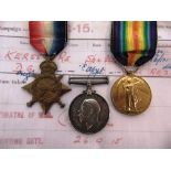 A GREAT WAR TRIO OF MEDALS TO CORPORAL D.G. KERSS, ROYAL ENGINEERS comprising the 1914-15 Star (
