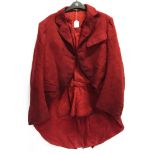 A SCARLET HUNT COAT old style, circa 1900, 94cm from collar to base of coat