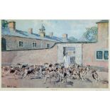 AFTER PETER BIEGEL Walking Out, hounds on exercise from the Wynnstay Kennels, colour print, signed