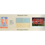 FOOTBALL - AUTOGRAPHS, MANCHESTER UNITED A 1968 European Champions montage, comprising sixteen