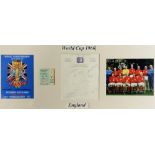 FOOTBALL - AUTOGRAPHS, ENGLAND A 1966 World Cup Final montage, comprising ten signatures on Football