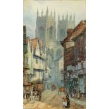 E.M. ROSE (BRITISH, EARLY 20TH CENTURY) 'York', watercolour, titled, signed and dated '1911' lower