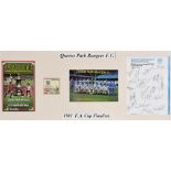 FOOTBALL - AUTOGRAPHS, QUEENS PARK RANGERS A 1981 F.A. Cup Finalists montage, comprising eighteen