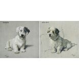 AFTER CECIL ALDIN Jemima, study of a seated Terrier, colour print, published by Eyre & Spottiswoode,