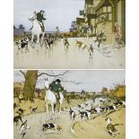 AFTER CECIL ALDIN The Harefield Harriers, a set of six colour prints, each titled verso, 12 x 20cm