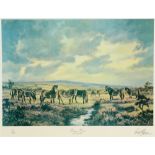 AFTER GEORGE HOOKER 'Exmoor Ponies', limited edition colour print, no. 71/850, signed and numbered