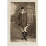 'EARL POULETT' in hunting attire, an early sepia photograph, titled on the mount, 28 x 19cm