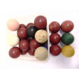 TWENTY FIVE ASSORTED SNOOKER BALLS