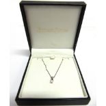 A MODERN 18CT WHITE GOLD AND DIAMOND PENDANT AND CHAIN the round brilliant diamond approx. 0.