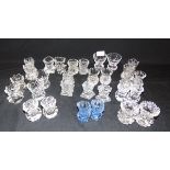 FIFTEEN PAIRS OF CUT GLASS CRYSTAL POSY HOLDERS