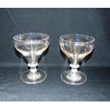 A PAIR OF GEORGE III GLASS RUMMERS 14cm high