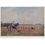 AFTER LIONEL EDWARDS 'The Puckeridge Hunt, 1935, Robert Gardiner, Huntsman', colour print, signed in